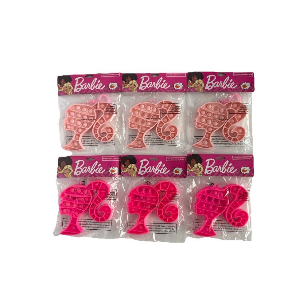 Barbie Pop It Fidget 5" Keychain Bundle Party Favors Stocking Stuffers (6 Pack) - Picture 2 of 4